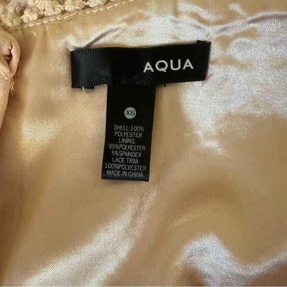 AQUA Embroidered Mesh Maxi Dress Blush Multi XS | Floral Lace Overlay Gown - Picture 11 of 12